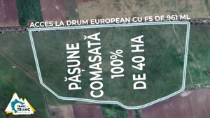 Teren PASUNE de 40ha, Comasat 100%, cu FS de 961 ml la Drumul European - imagine 3