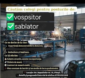 sablator Roma2s Transylvania Inginierie, firma de confetiii metalice angajeaza : sablator 