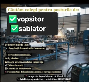 sablator Roma2s Transylvania Inginierie, firma de confetiii metalice angajeaza : sablator 