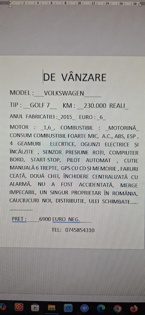 Vand Masina Volkswagen Golf - imagine 9