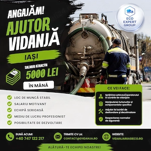 Angajăm ajutor vidanjă în IAȘI