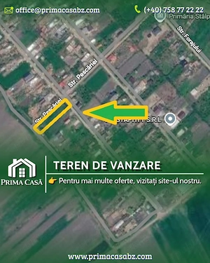 Teren intravilan in comuna Stalpu BZ   S=1440mp   deschidere pe 3 laturi   utilitati   Pret: 12  mp 