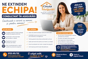 Consultant în Asigurări | Remote | Oriunde in tara 