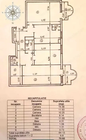 Apartament 3 camere, 64 mp, zona Targu Cucu - imagine 12