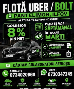 Flota uber   bolt 8% comision din net
