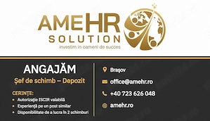 Angajăm Șef de schimb   Depozit (Shift Leader WH)