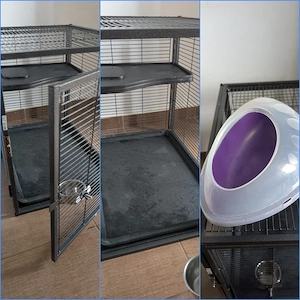 Pachet complet cusca Vevor cu etaj pentru chinchilla, iepuri, dihori, rozatoare