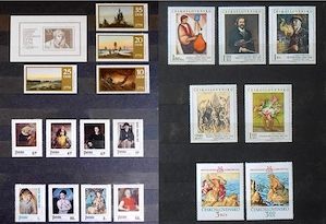 Lot timbre pictură -  Cehoslovacia, Cuba, Nicaragua, Polonia, R.D. Germană