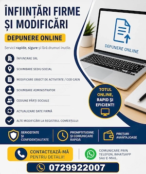 Depunere acte la ONRC-ONLINE toata tara