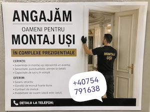 Angajam montator usi