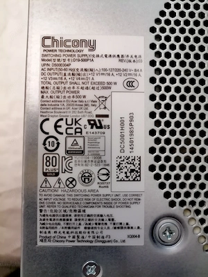 Sursă originală CHICONY Acer Nitro 500W - Perfect funcțională (N50-620)