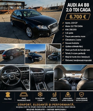 Audi A4 B8 2.0 TDI   180 CP (Stage 1)   Full opțiuni   întreținut exemplar