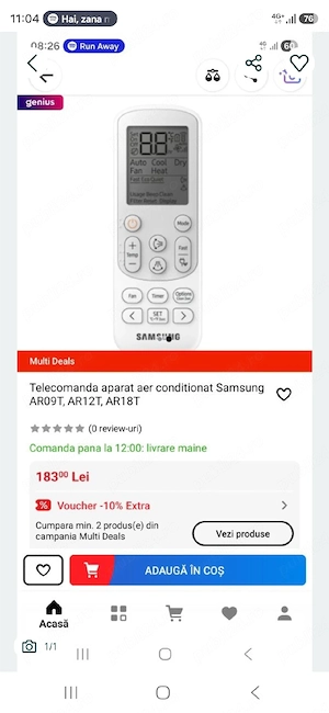 Telecomanda aer conditionat Samsung AR09T, AR12T, AR18T, alb, DB96-249