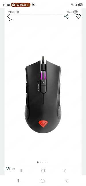 Mouse Gaming NATEC Genesis Krypton 800, 10200 dpi, negru