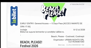 Beach please ticket for sale