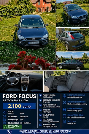 Ford Focus 2 1.6 TDCI 90CP 2007 Hatchback  - imagine 5