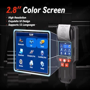 KONNWEI KW700 - Analizor / Tester Baterie Auto 12V / 24V Profesional cu Imprimanta Integrata - NOU - imagine 10