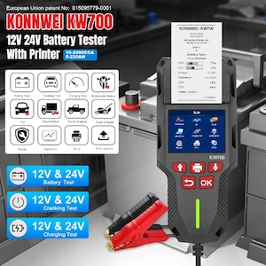 KONNWEI KW700 - Analizor / Tester Baterie Auto 12V / 24V Profesional cu Imprimanta Integrata - NOU - imagine 3