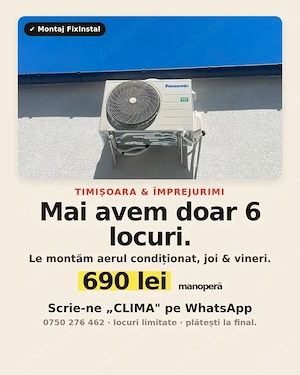 Montaj aer conditionat in Timisoara si imprejurimi.