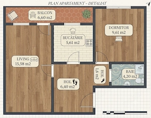 DIRECT PROPRIETAR (tel.  ) - Vânzare Apartament 2 camere, decomandat, etaj 3 4 - imagine 10
