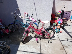 bicicleta roz cu roti ajutătoare pe 16 inch - imagine 5