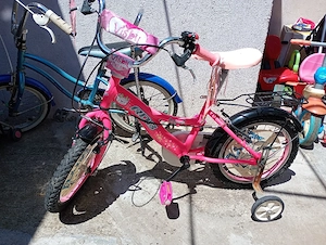 bicicleta roz cu roti ajutătoare pe 16 inch - imagine 4
