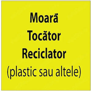Moara, tocator mase plastice sau alte materiale , sunt pe baza  de butuc rotativ cu  lame taietoare 