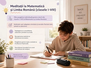 Meditații la Matematică și Limba Română (clasele I VIII)