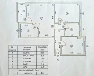 Apartament cu 3 camere decomandate si balcon la etajul 2 zona Turnisor - imagine 9