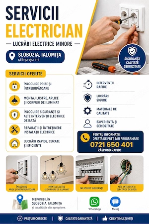 Electrician | Prize, Lustre, Siguranțe | Slobozia