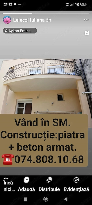 Vând imobil P+E in SM, fundație înaltă piatra și beton armat și construcție cărămidă  - imagine 1