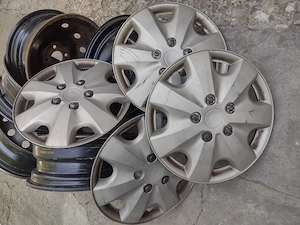 Set 4+1 Jante Tabla R15 Dacia Logan 1 / Renault 4x100 (185/65/15) + Capace - imagine 2