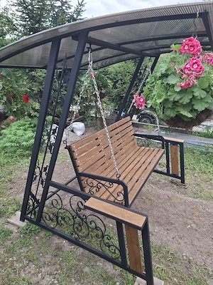 Balansoar de grădină metal  lemn