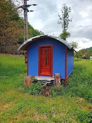 Căruță Căsuță mobilă din lemn, nouă - imagine 3