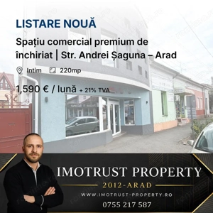 Spațiu comercial premium de închiriat | Str. Andrei Șaguna – Arad
