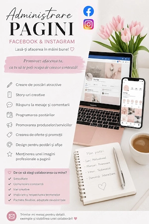 Administrare Pagini Facebook & Instagram   Ajut afacerea ta să crească!