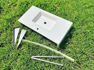 Chiuvetă Lavoar baie alb 100 50   nou, MDF lucios + accesorii montaj incluse