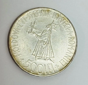 moneda argint 500 Lei 1941 - Mihai I Reuniunea Basarabiei