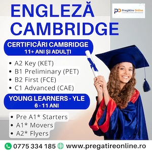 Meditatii la limba engleza si certificari Cambridge pentru copii si adulti
