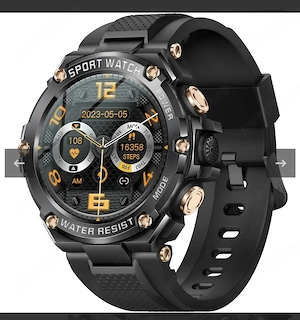 Ceas Smartwatch Barbati T88 SUPER AMOLED 1.5 Inch, 800 mAh, Ritm Cardiac, Oxigen, Tensiune, Apel Blu