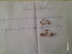 Vând cercei din aur pentru fetițe!