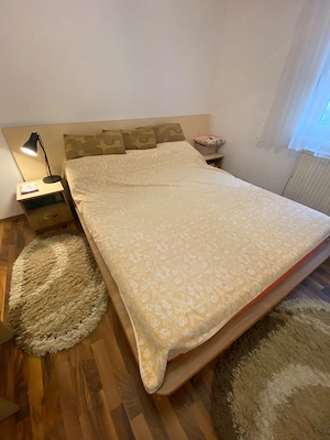 Set Complet Mobilier Dormitor Matrimonial (Include Saltea Antistres Cocos-Latex, 1.6x2m)
