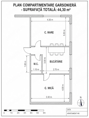 Apartament de vânzare format din 2 garsoniere 44, 30mp  - imagine 2