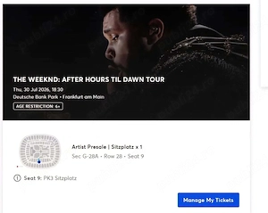 bilet the weeknd frankfurt 30 iulie