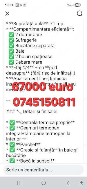 vând apartament 3 camere 71mp bl.S9 Mărăței acoperit total lângă ASIROM cu boxă, parcare, îmbunătăți - imagine 9