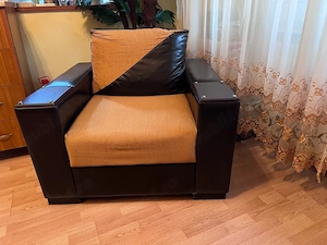 Fotoliu textil si piele