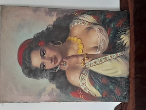 Țigancă Raisa ulei pe pânză semnat stânga jos Zogu Zaharescu stare buna