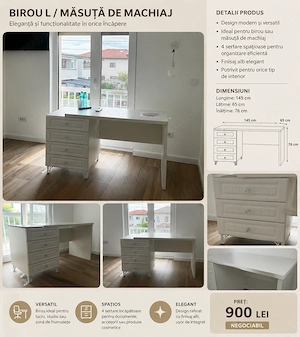 Birou alb elegant calitate superioara