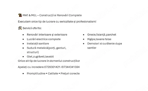 Executam orice tip de constructi cu seriozitate si profesionalism.