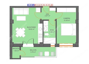 Apartament cu 2 camere etaj 1 cu parcare subterana zona Doamna Stanca - imagine 2